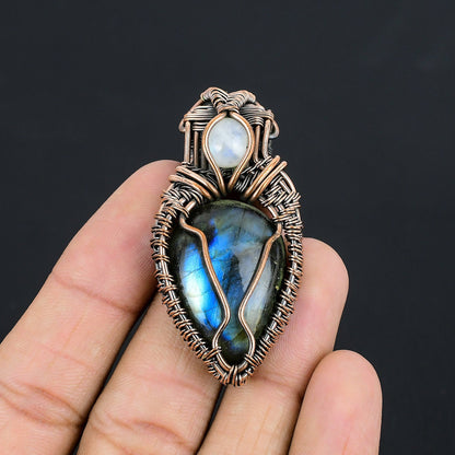 Blue Fire Labradorite Gemstone Pendant
