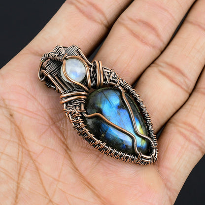 Blue Fire Labradorite Gemstone Pendant