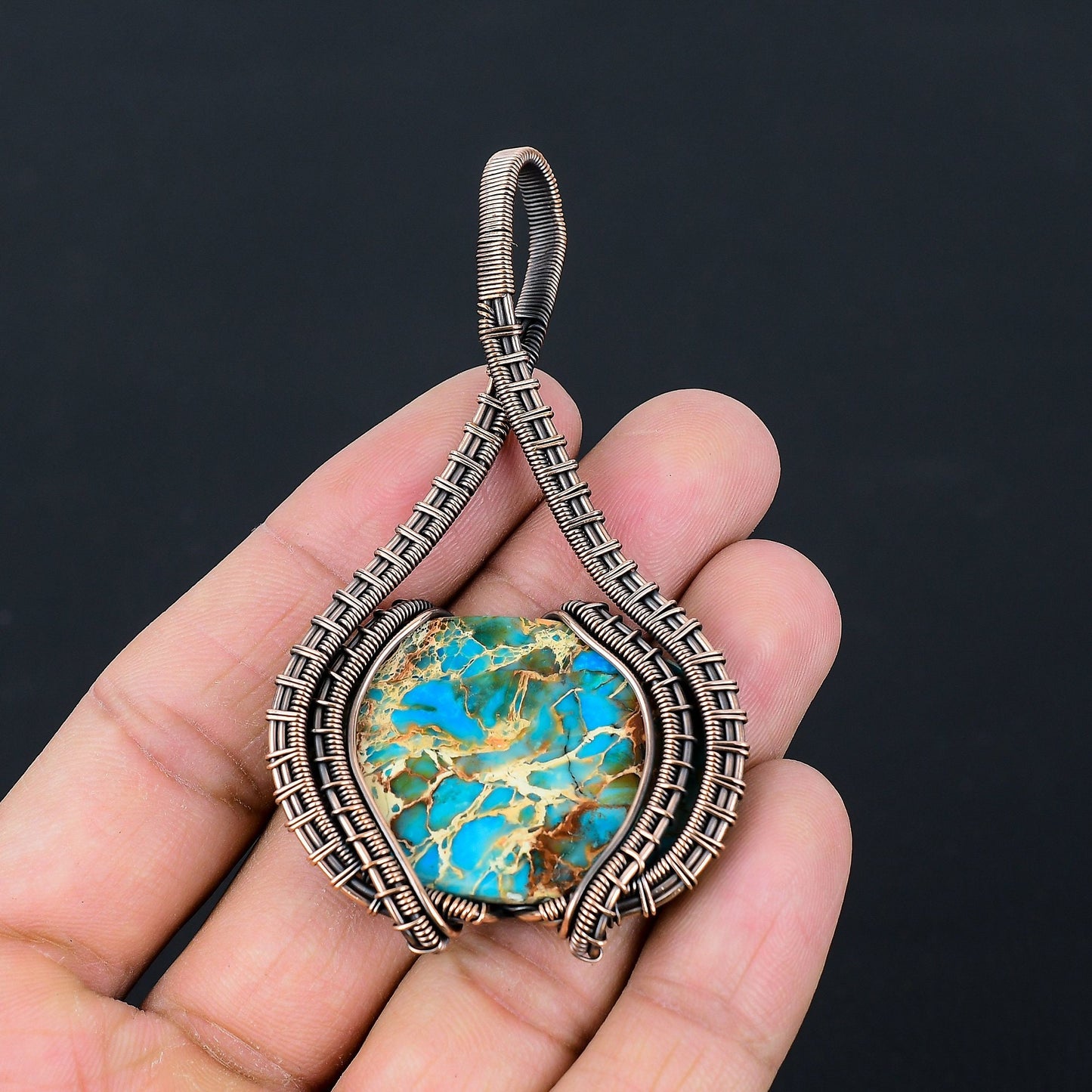 Blue Sea Jasper Gemstone Pendant