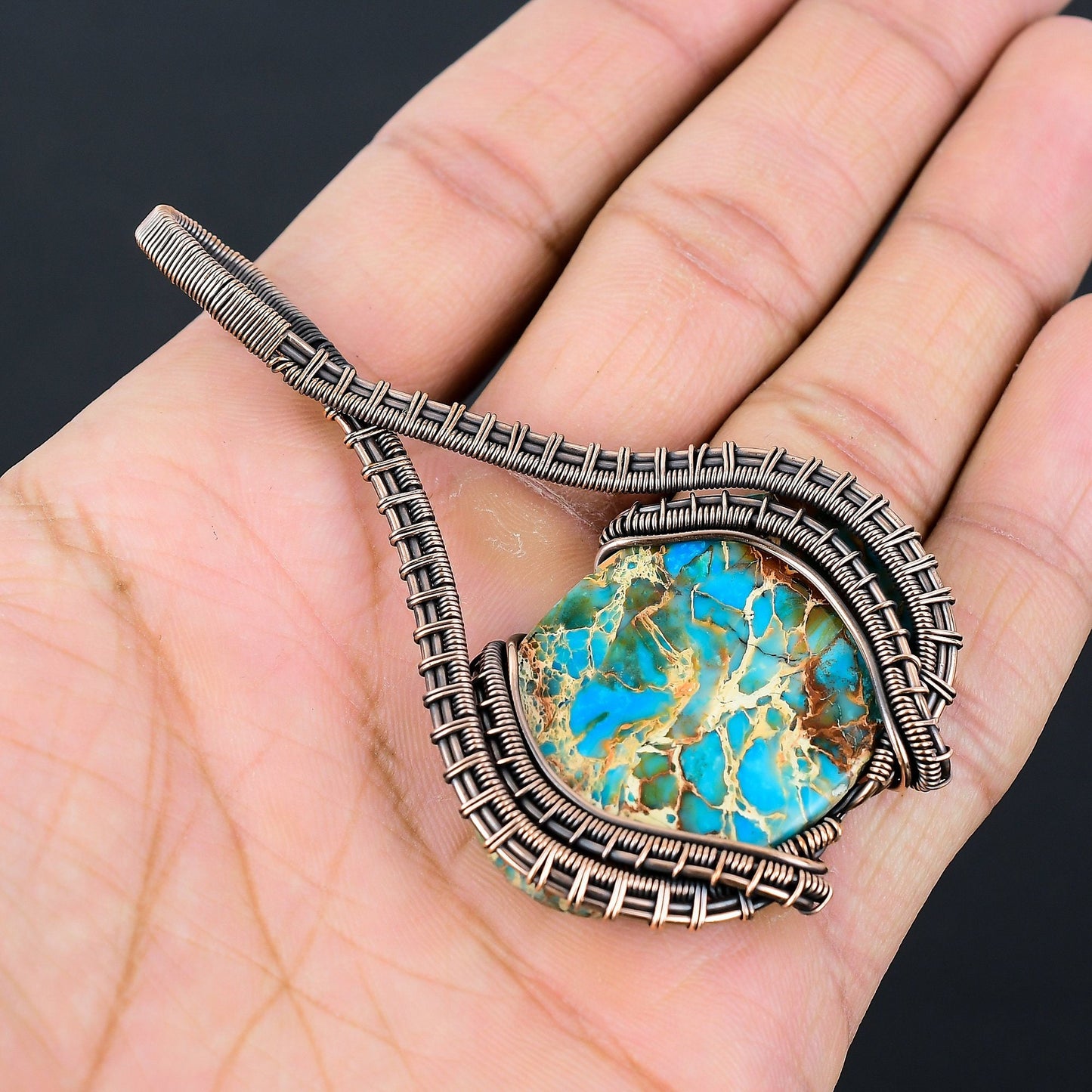 Blue Sea Jasper Gemstone Pendant