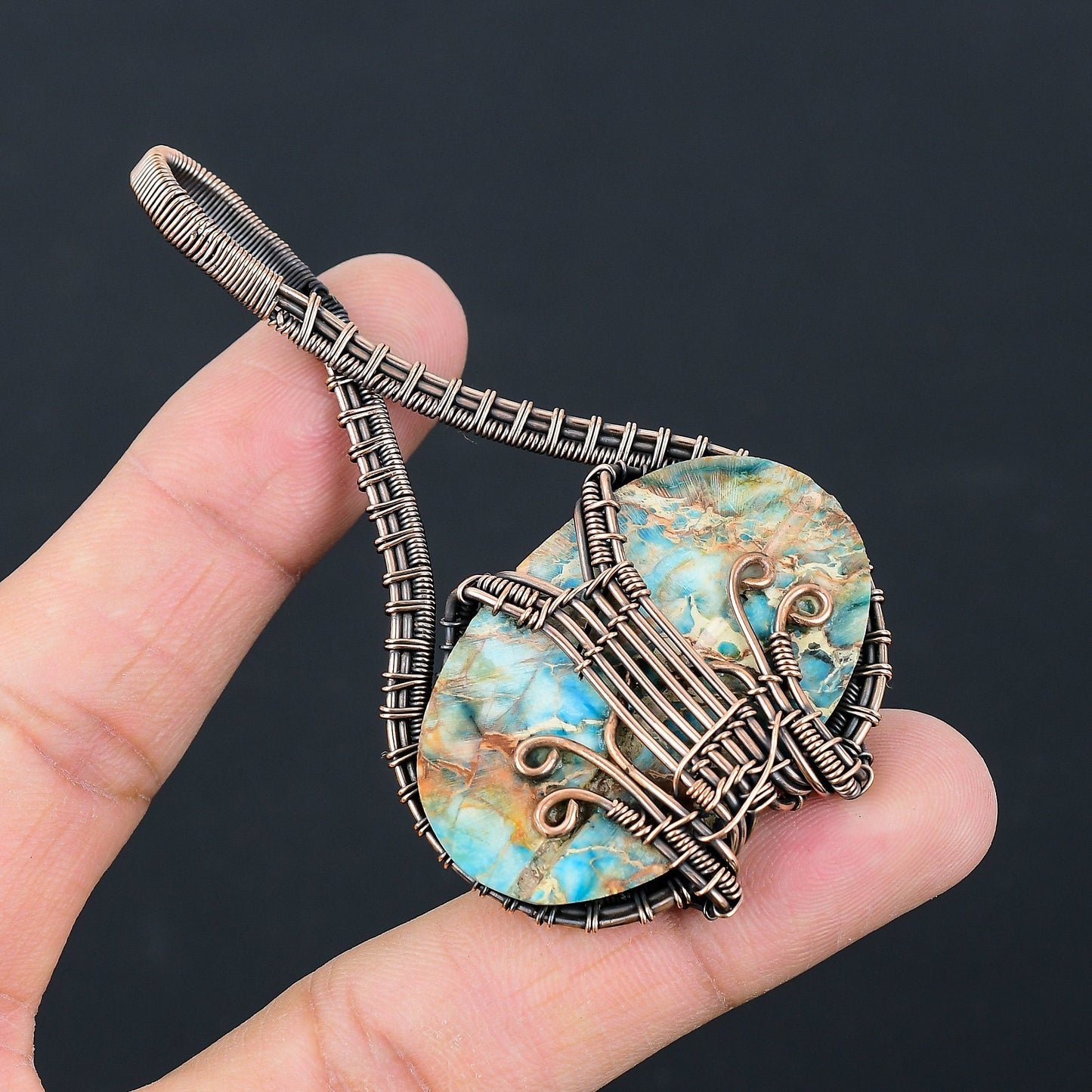 Blue Sea Jasper Gemstone Pendant
