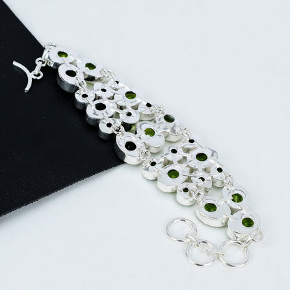 Green Peridot Gemstone Bracelet