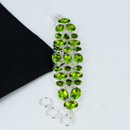 Green Peridot Gemstone Bracelet