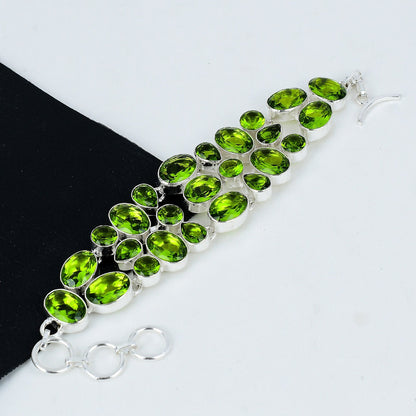 Green Peridot Gemstone Bracelet
