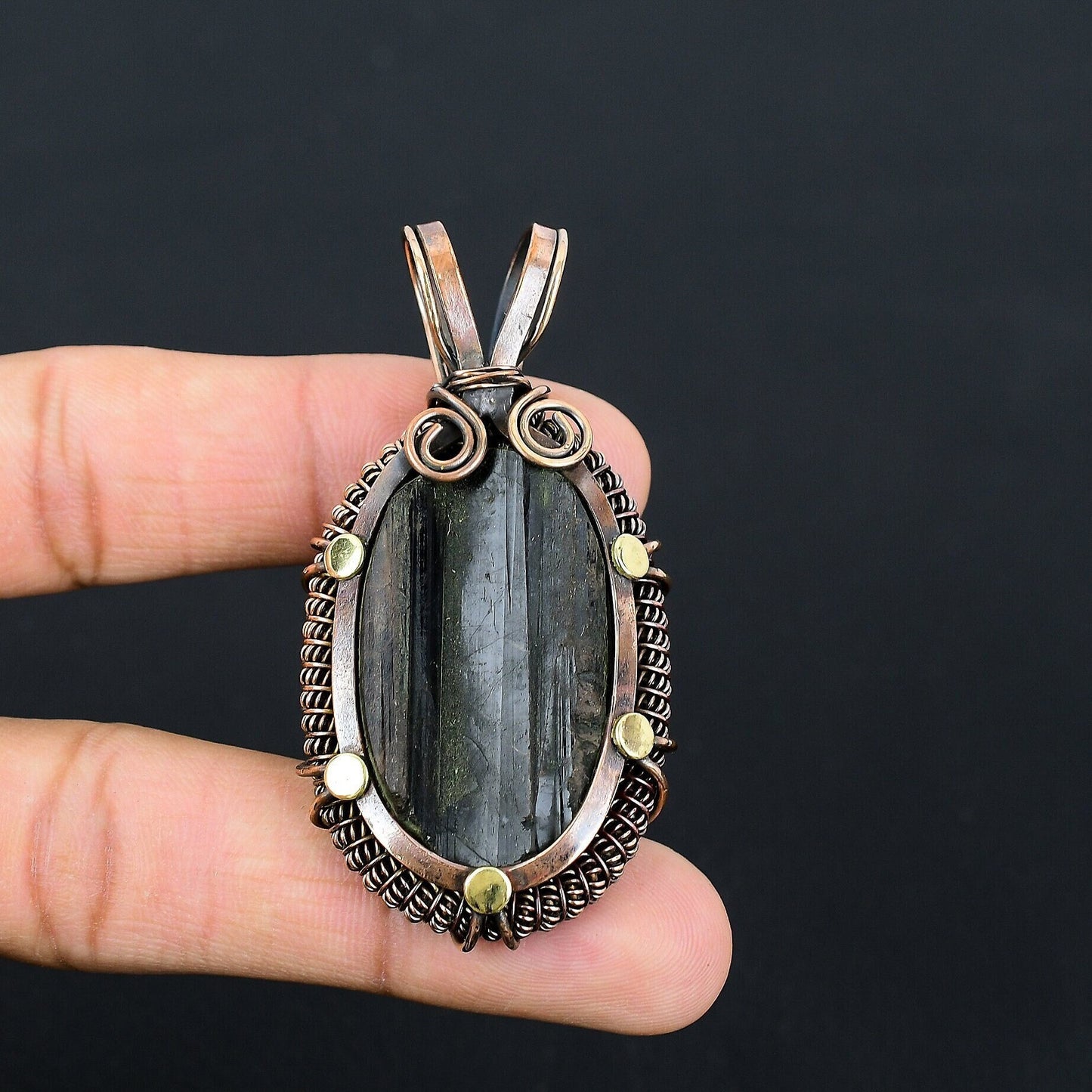 Black Tourmaline Gemstone Pendant