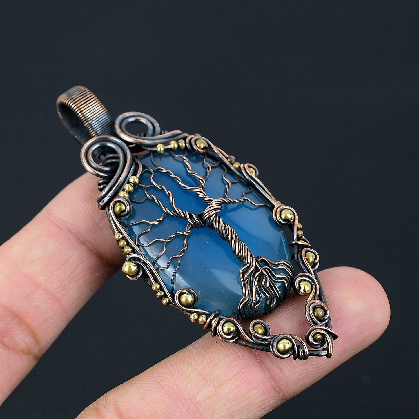 Blue Chalcedony Gemstone Pendant