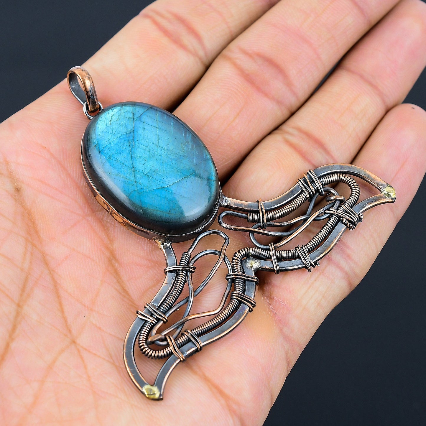 Blue Labradorite Gemstone Pendant