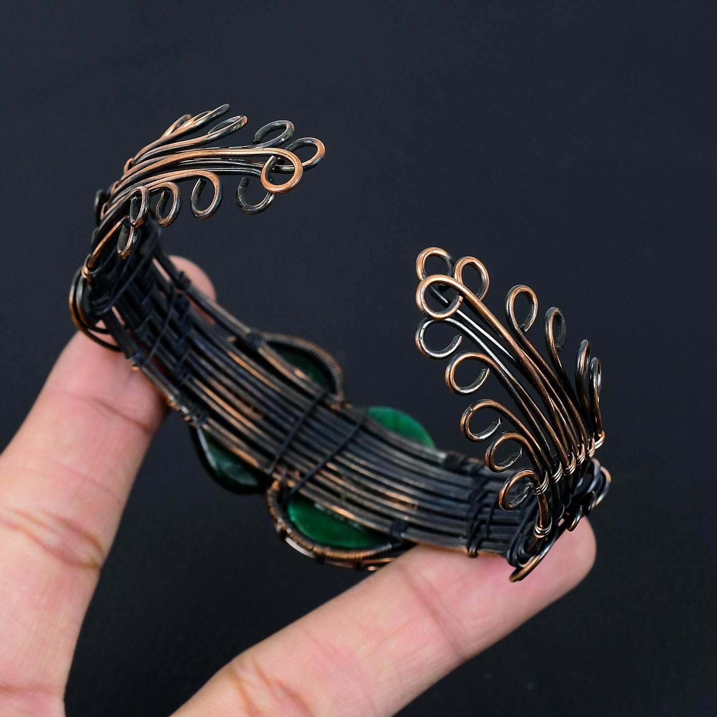 Green Fire Labradorite Gemstone Bracelet