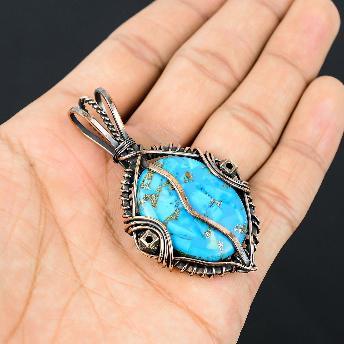 Blue Turquoise Gemstone Pendant