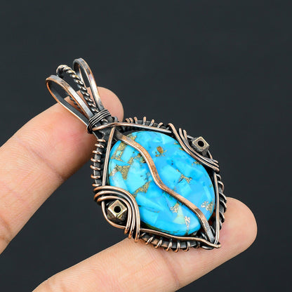 Blue Turquoise Gemstone Pendant