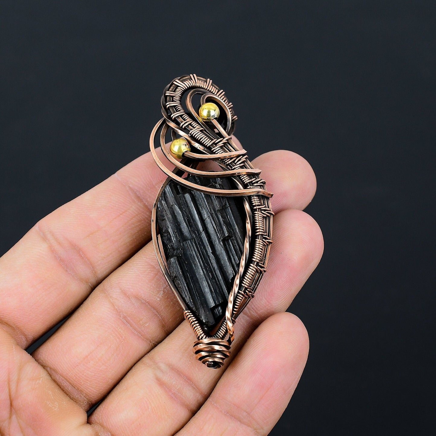 Black Tourmaline Gemstone Pendant