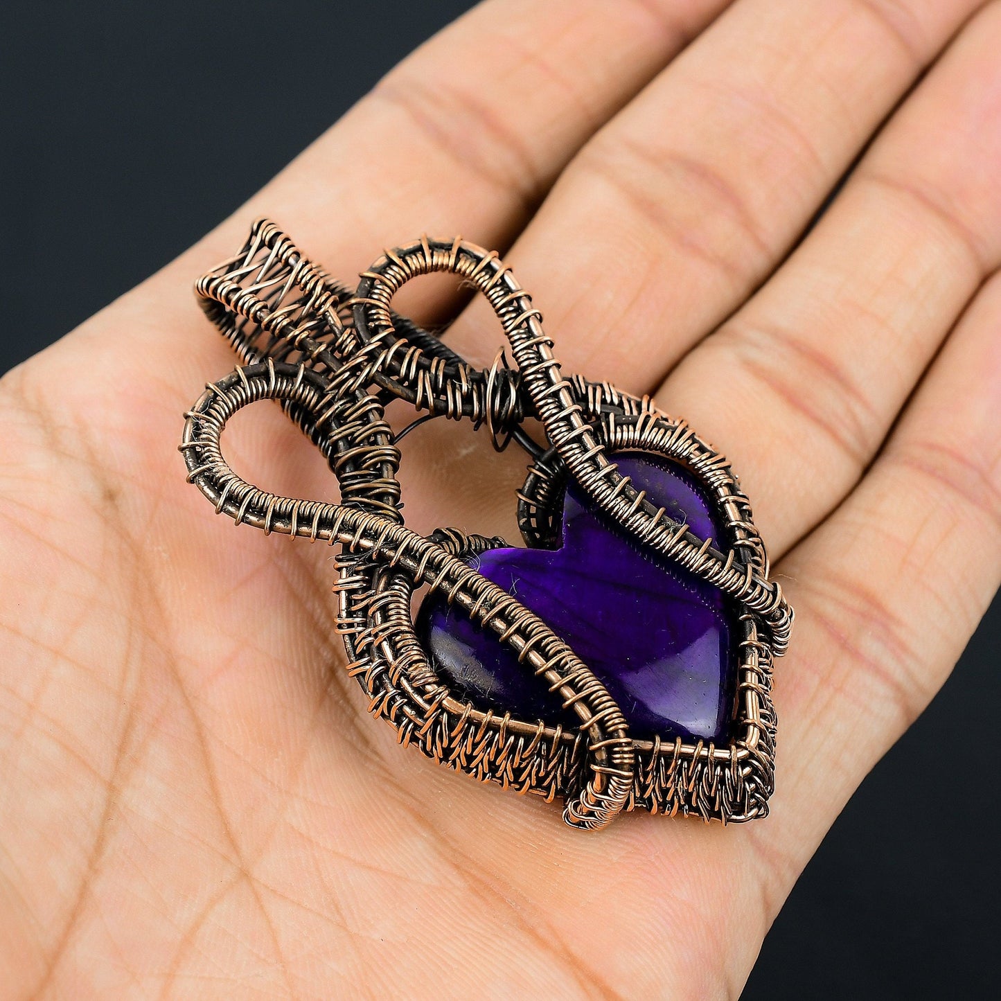 Purple Flash Labradorite Gemstone Pendant