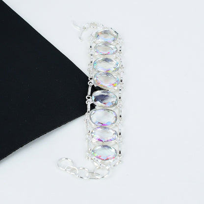 Mystic Rainbow Topaz Silver Bracelet