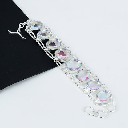 Mystic Rainbow Topaz Silver Bracelet