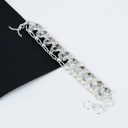 White Topaz Gemstone Bracelet
