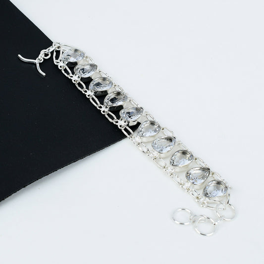White Topaz Gemstone Bracelet