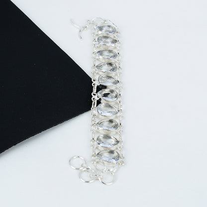 White Topaz Gemstone Bracelet