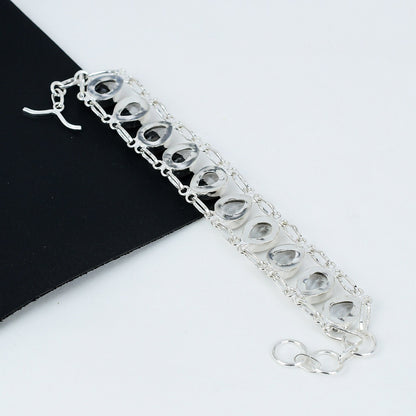 White Topaz Gemstone Bracelet