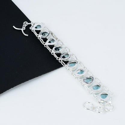 Aquamarine Sterling Silver Bracelet