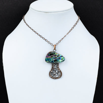 Iridescent Abalone Gemstone Copper Pendant