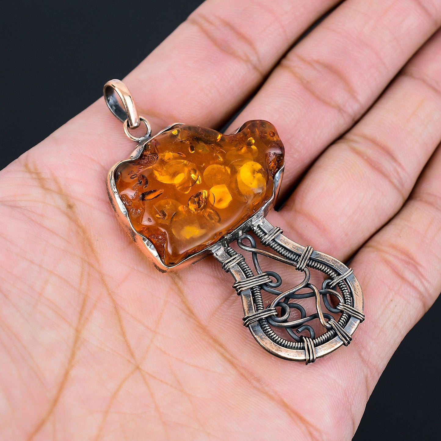 Golden Amber Gemstone Pendant