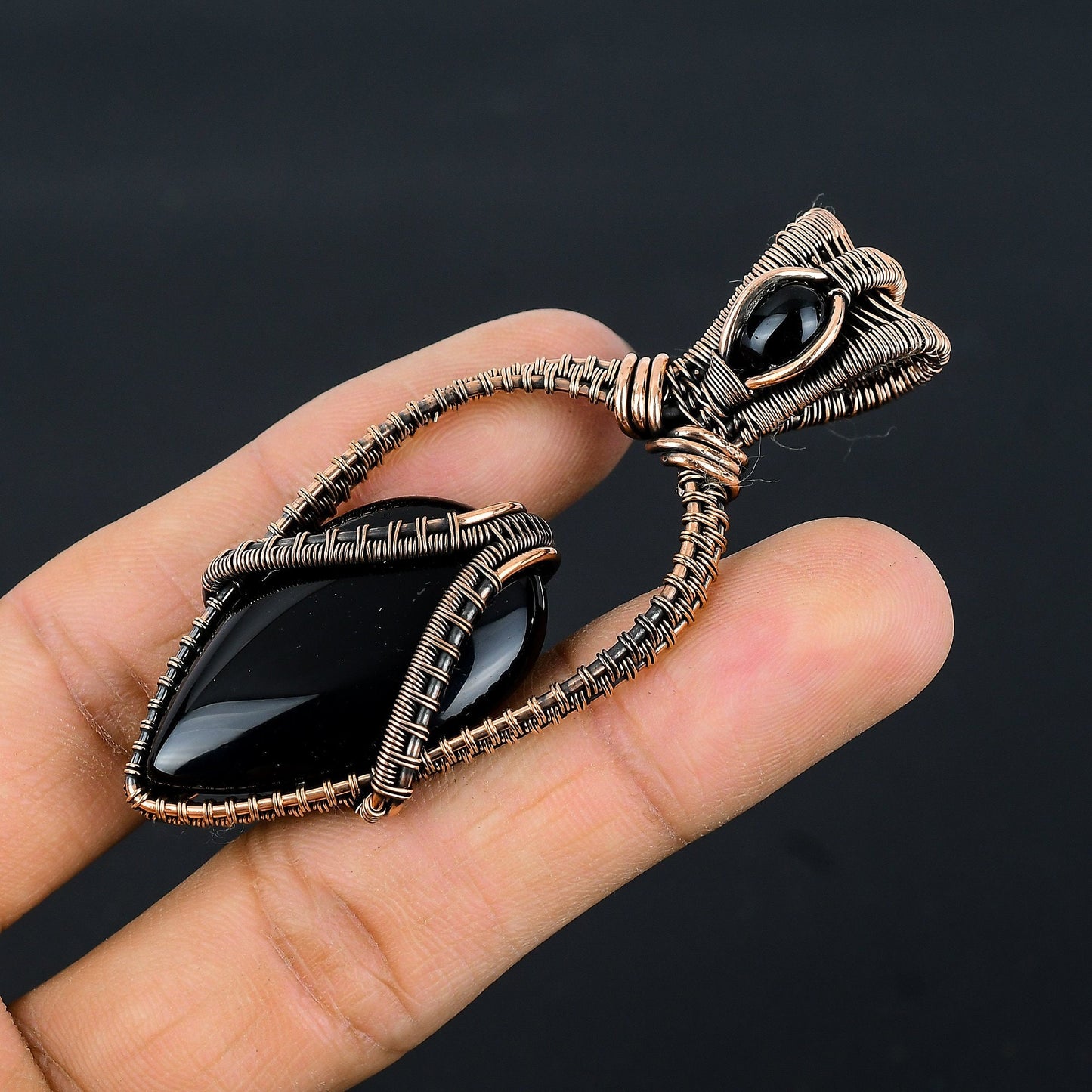 Black Onyx Gemstone Pendant