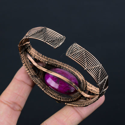 Kashmiri Red Ruby Gemstone Cuff Bracelet