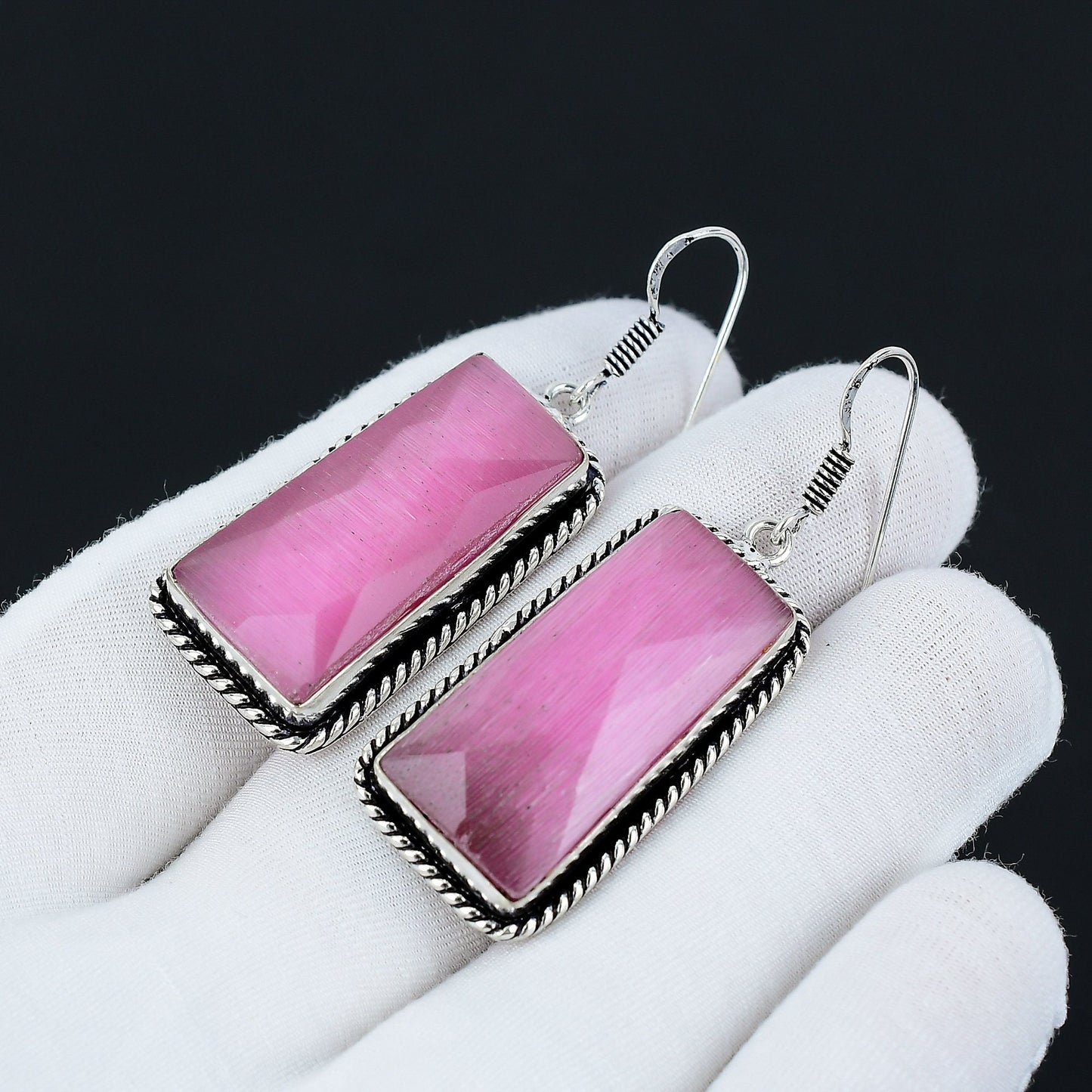 Pink Monalisa Gemstone Earrings