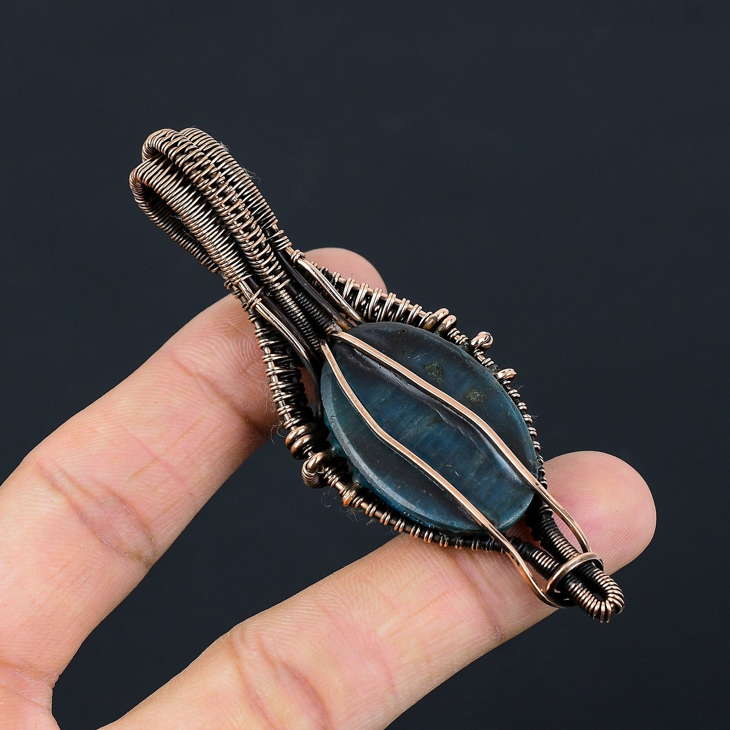 Neon Blue Apatite Gemstone Pendant