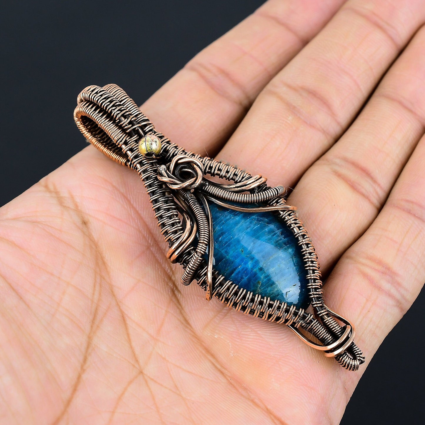 Neon Blue Apatite Gemstone Pendant