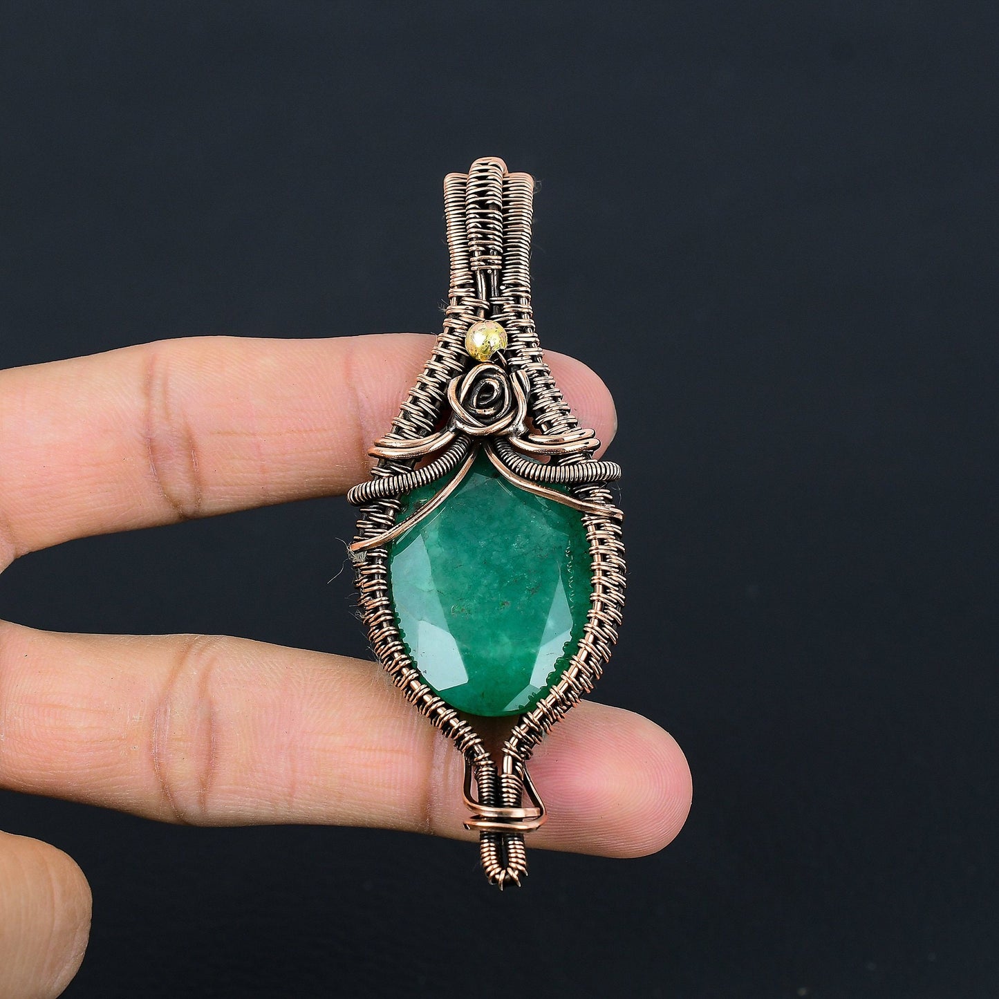 Green Emerald Gemstone Pendant