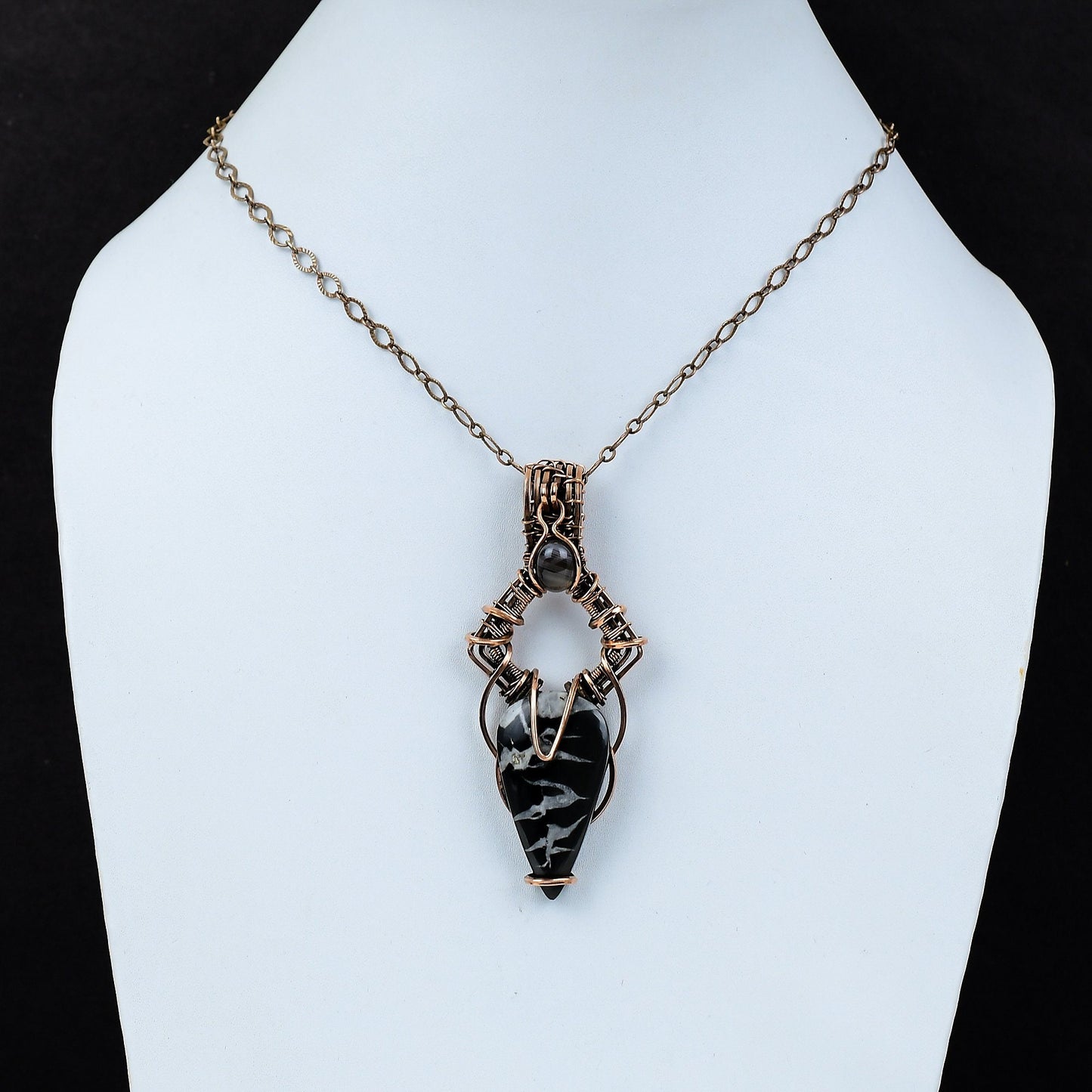 Copper Mud Crack Gemstone Pendant