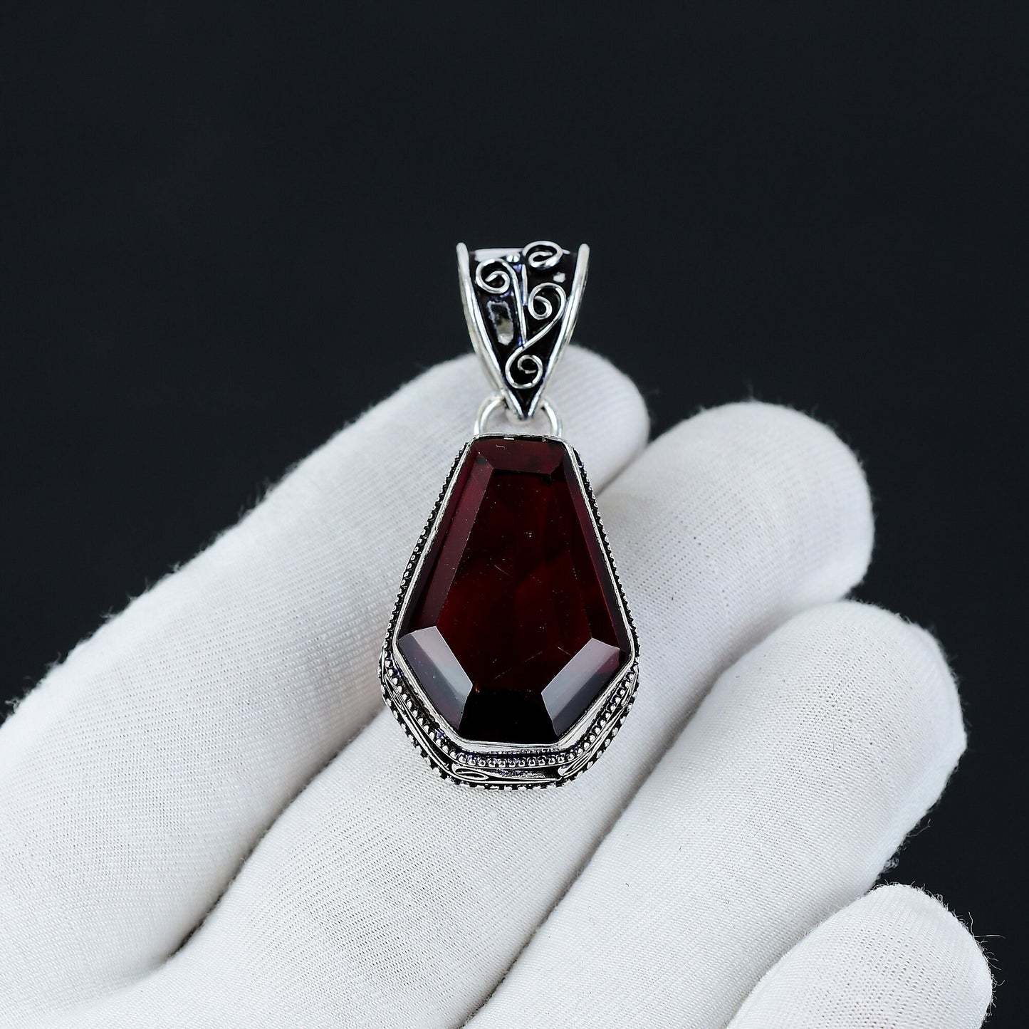 Red Garnet Gemstone Pendant