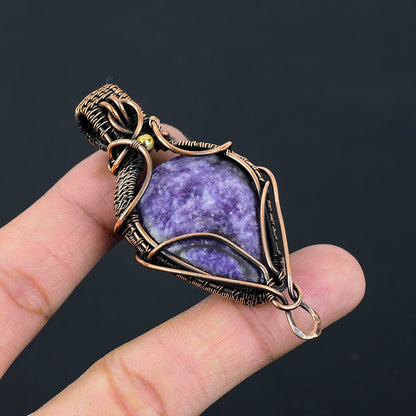 Purple Lepidolite Gemstone Pendant