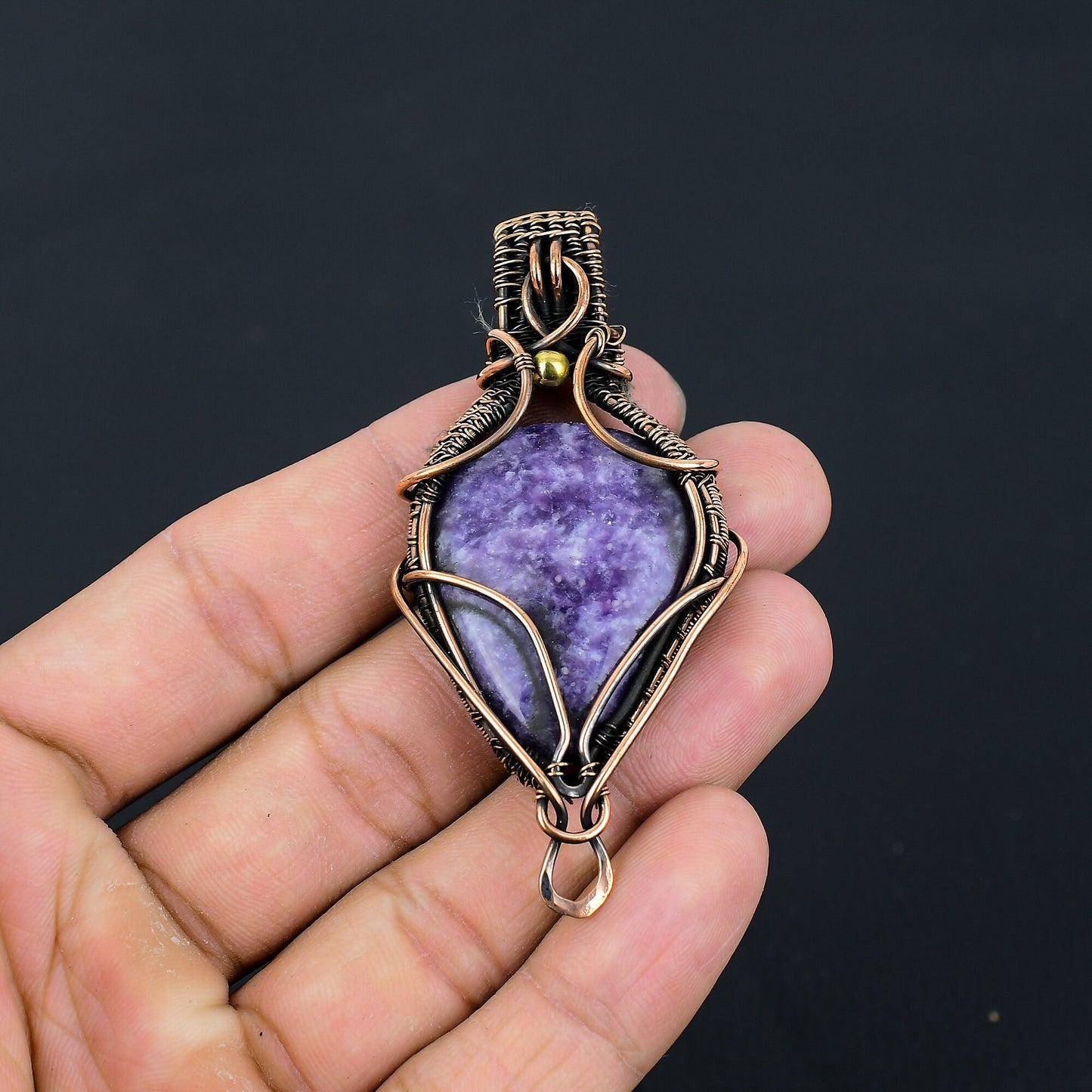 Purple Lepidolite Gemstone Pendant