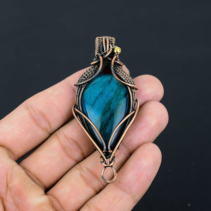 Neon Blue Labradorite Gemstone Pendant