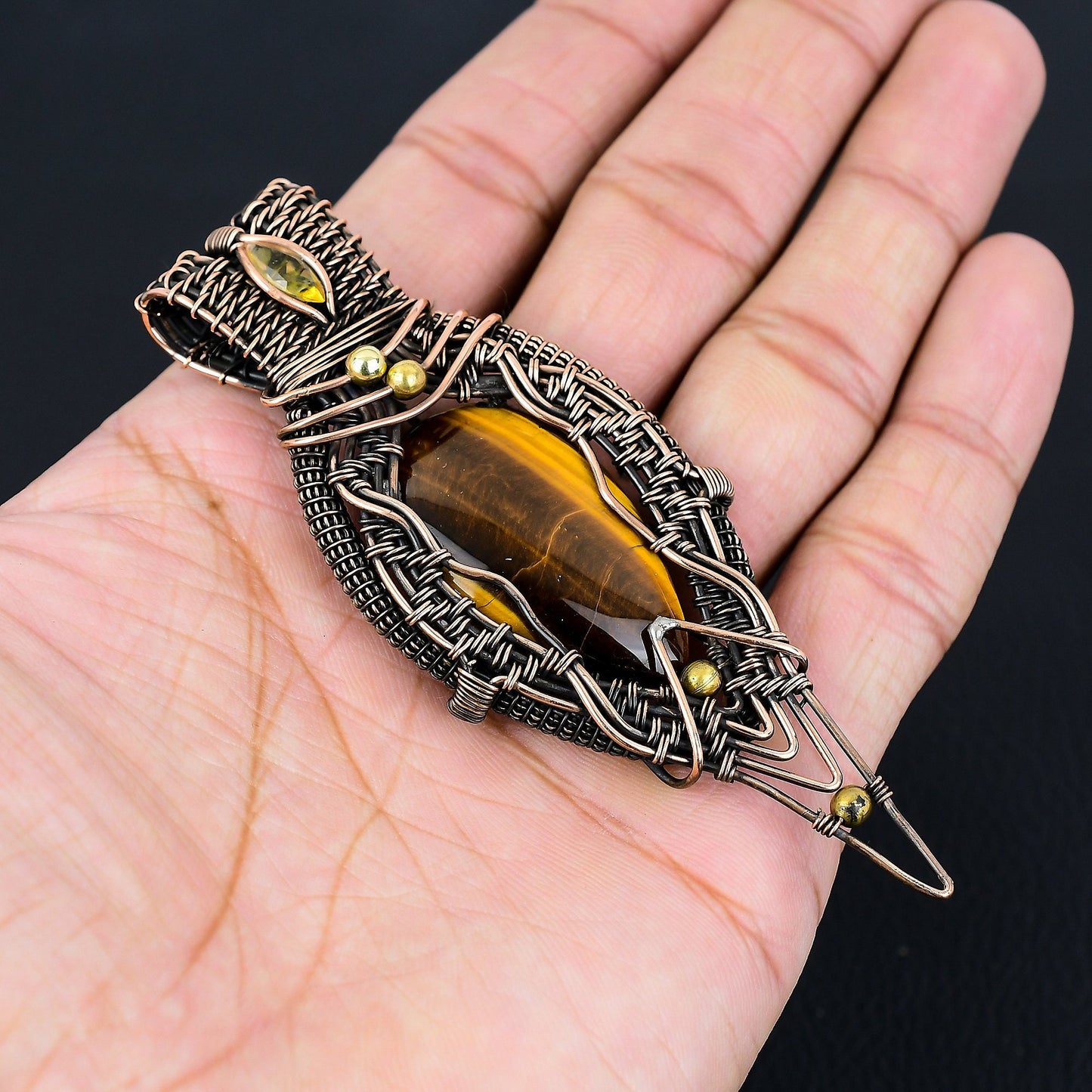 Golden Brown Tiger Eye Gemstone Pendant
