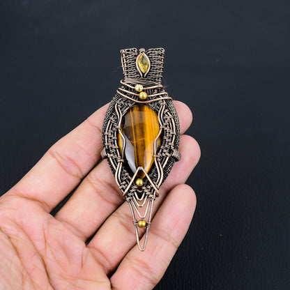Golden Brown Tiger Eye Gemstone Pendant