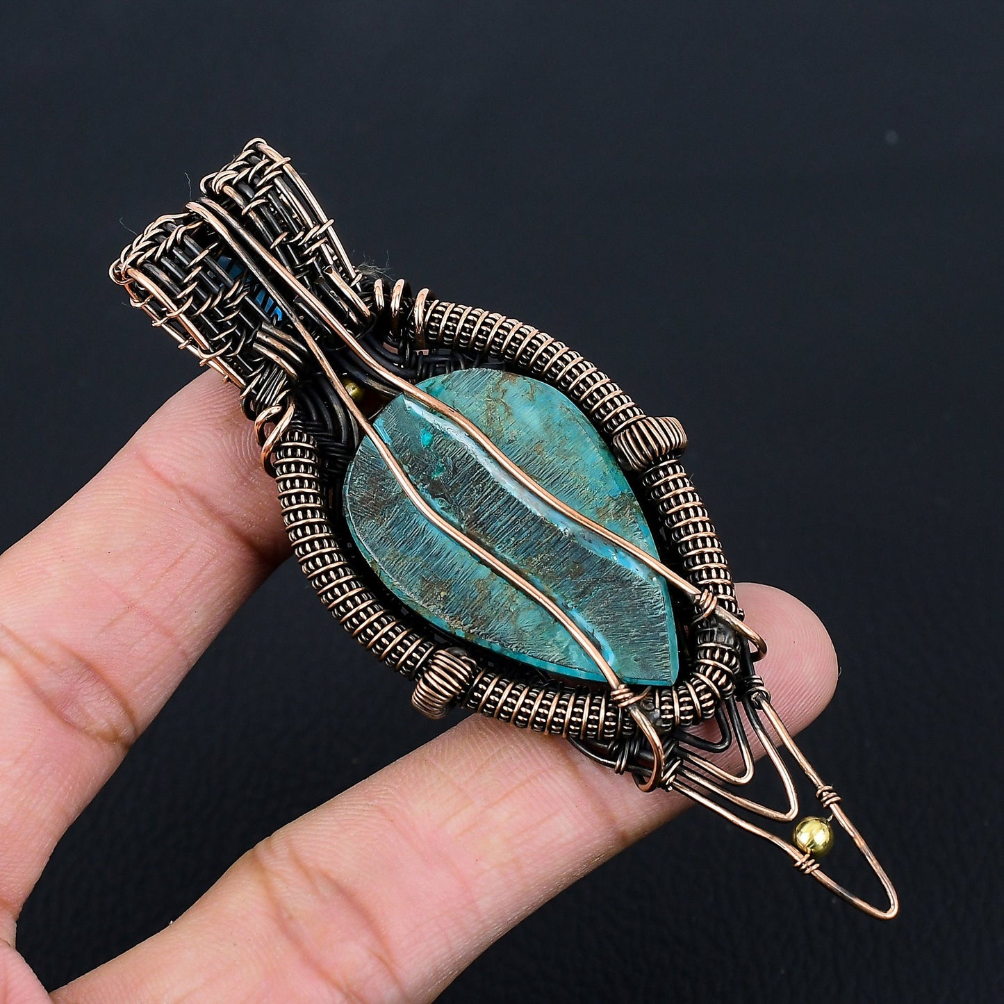 Turquoise Gemstone Wire Wrapped Pendant