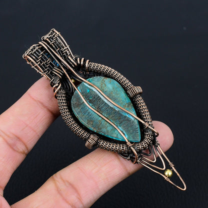 Turquoise Gemstone Wire Wrapped Pendant