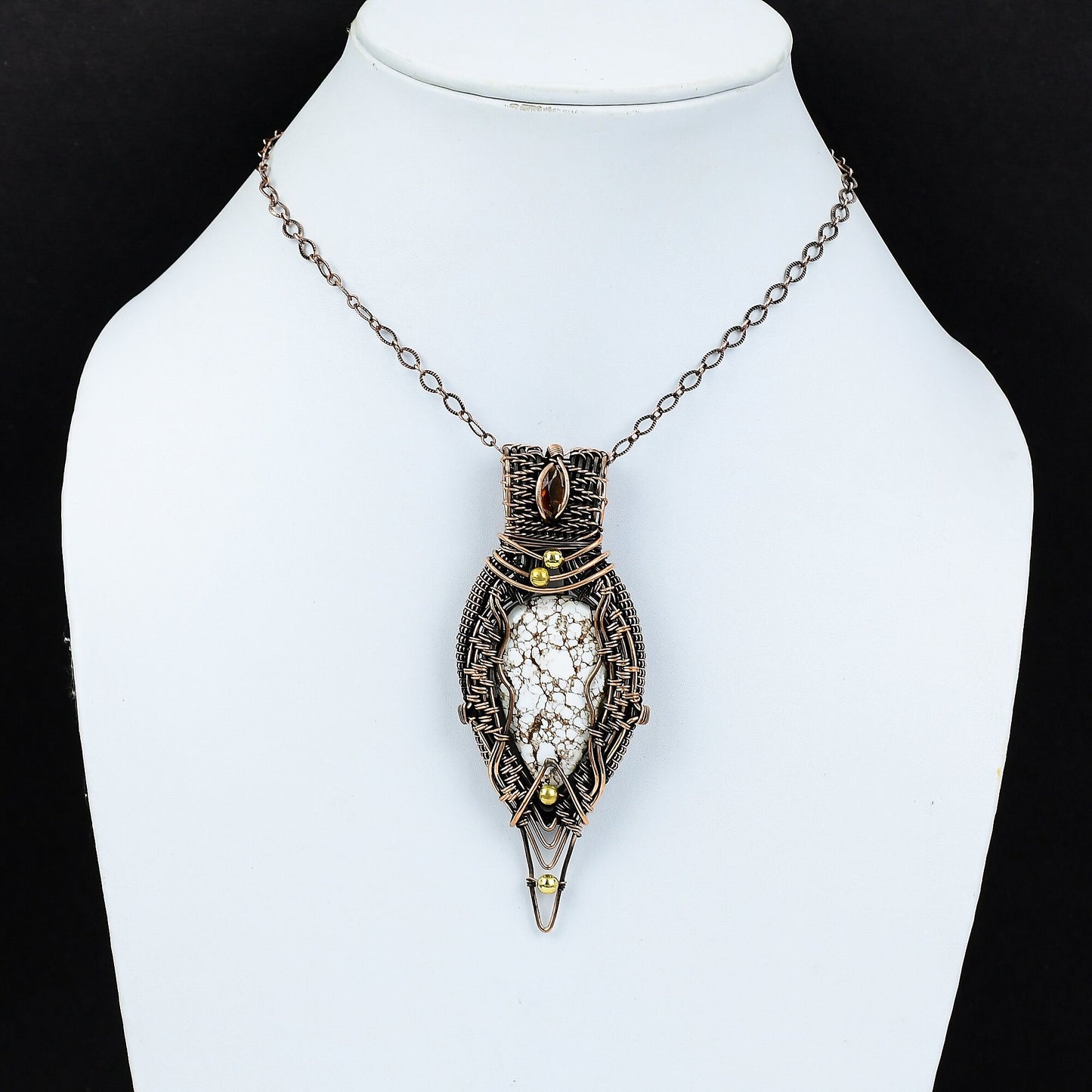 Brown White Wild Horse Jasper Gemstone Pendant