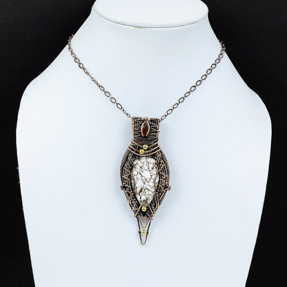 Brown White Wild Horse Jasper Gemstone Pendant