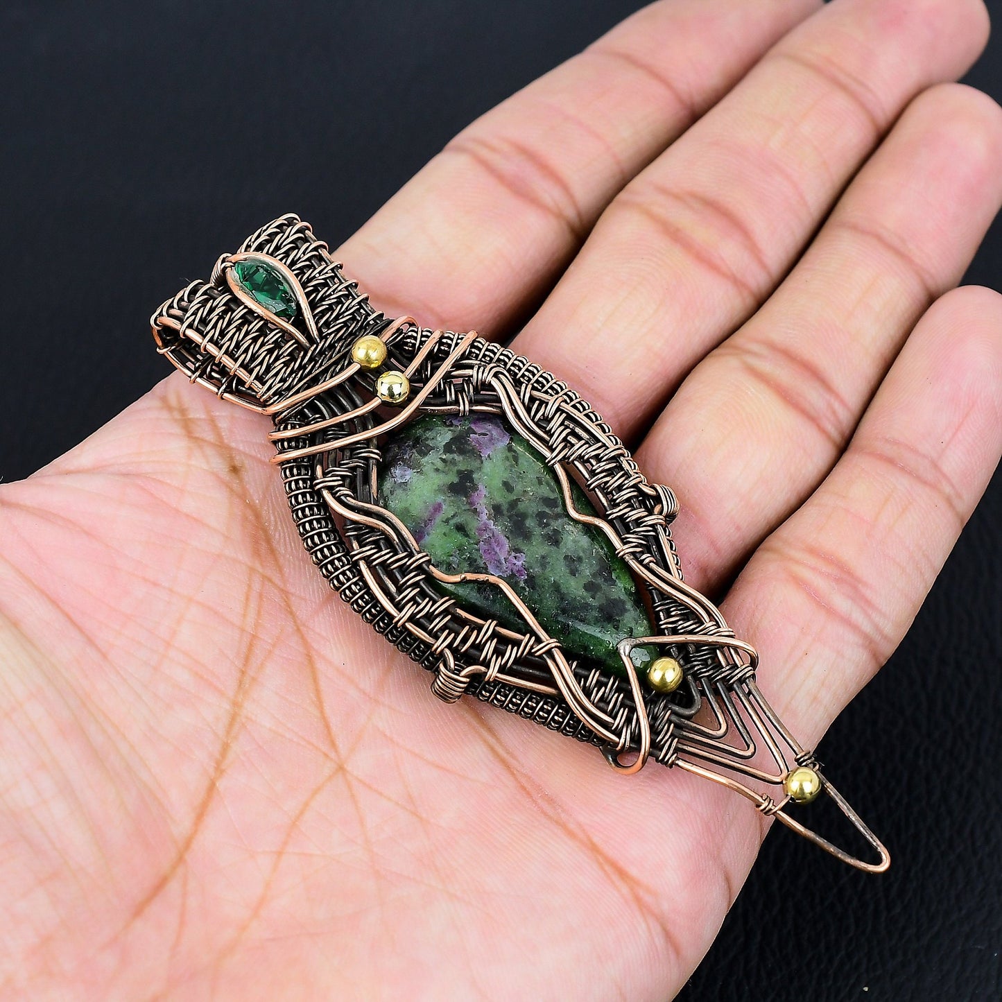 Green Ruby Zoisite Gemstone Pendant
