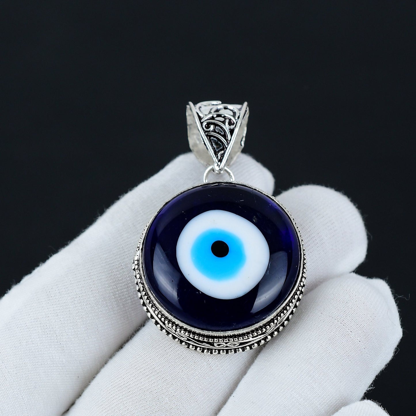 Blue Evil Eye Gemstone Pendant