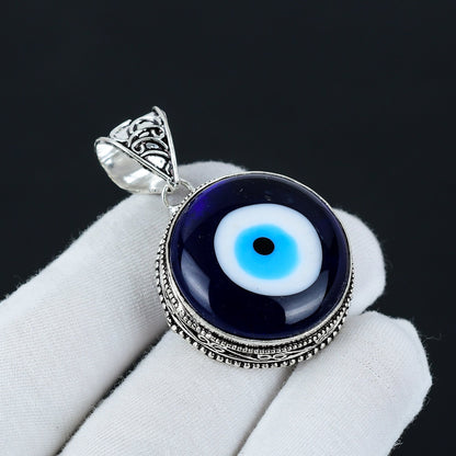 Blue Evil Eye Gemstone Pendant