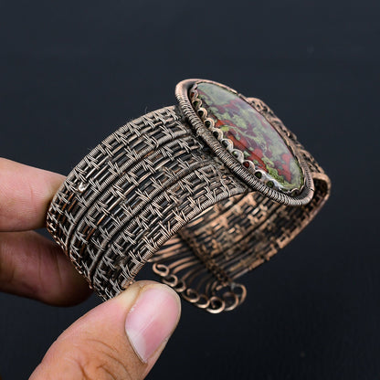 Green-Red Dragon Bloodstone Gemstone Bangle