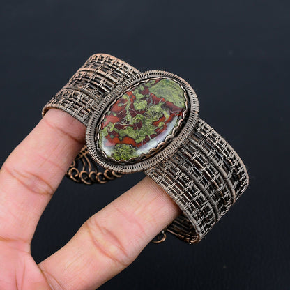 Green-Red Dragon Bloodstone Gemstone Bangle