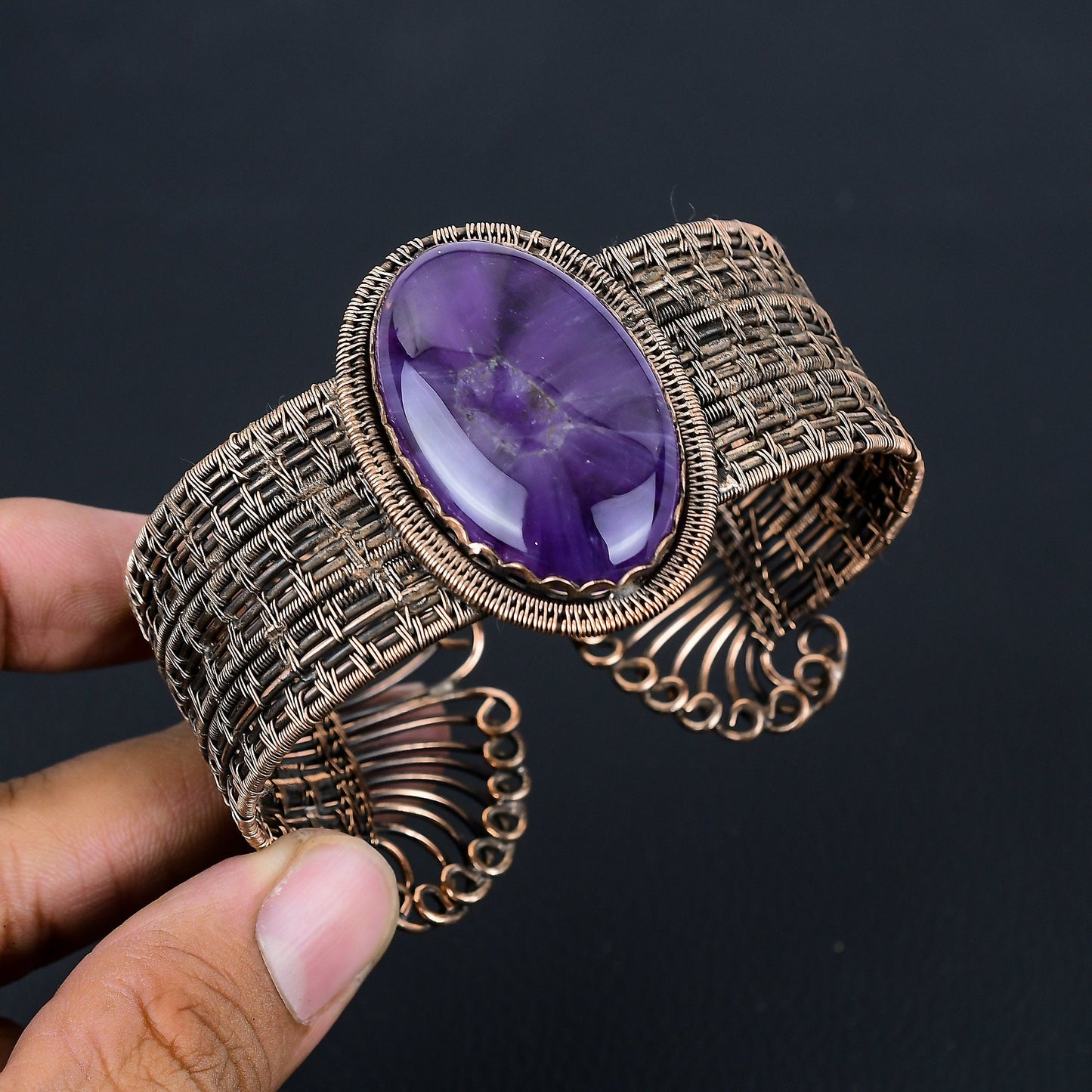 Purple Amethyst Gemstone Bangle
