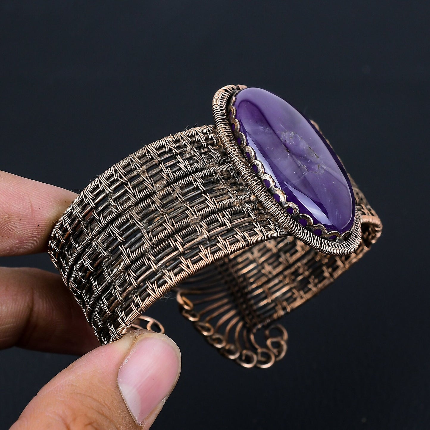 Purple Amethyst Gemstone Bangle