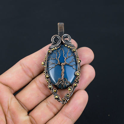 Blue Chalcedony Gemstone Pendant